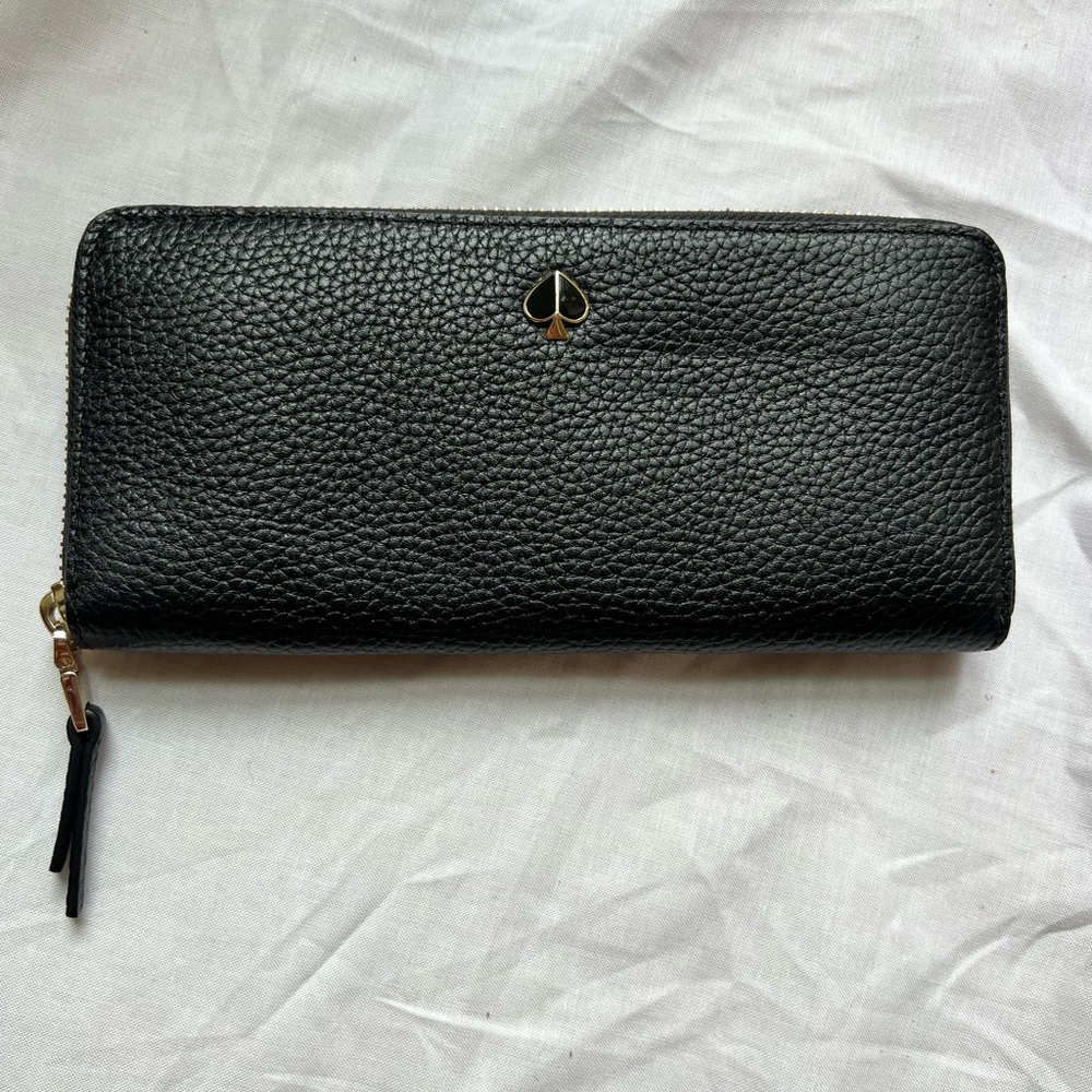 Kate Spade Black Pebbled Leather Wallet